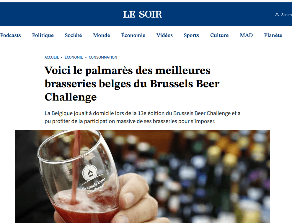 Voici le palmarès des meilleures brasseries belges du Brussels Beer Challenge