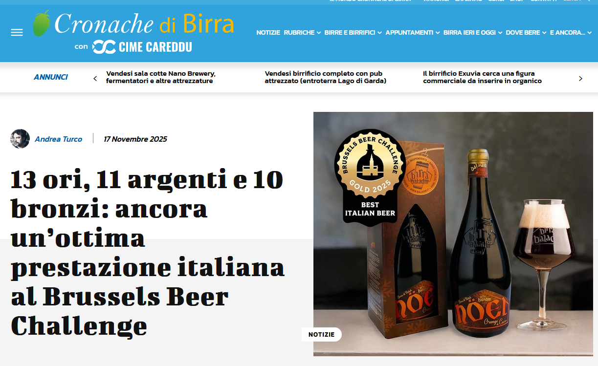 13 ori, 11 argenti e 10 bronzi : ancora un’ottima prestazione italiana al Brussels Beer Challenge