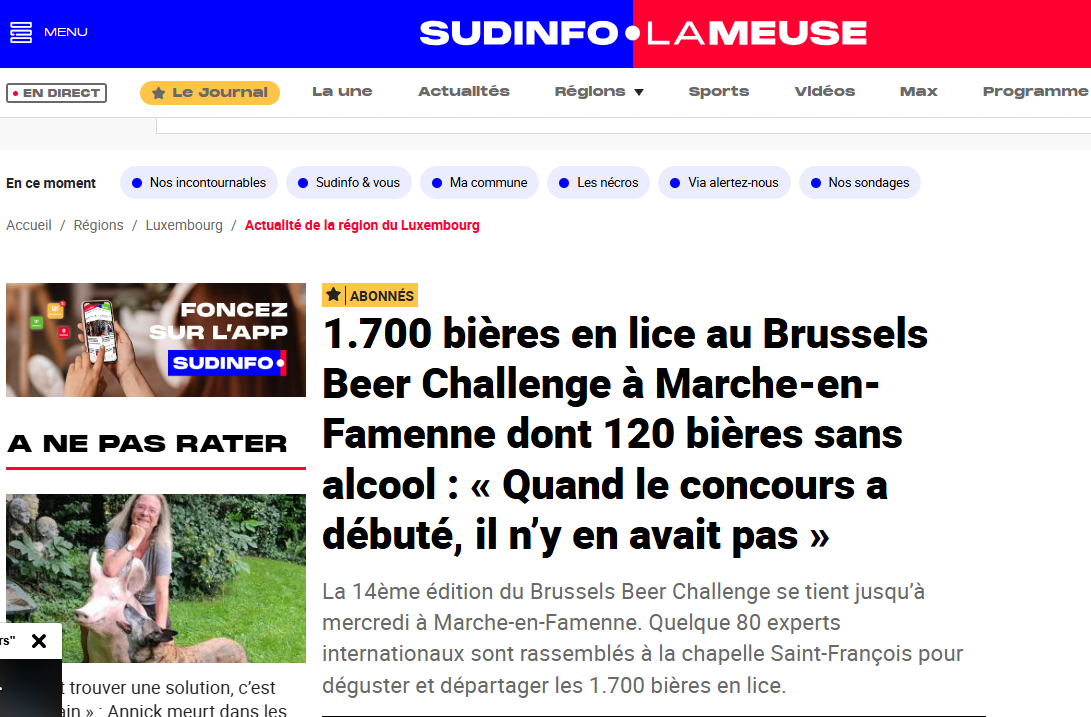 1700 bières en lice au Brussels Beer Challenge à Marche-en-Famenne dont 120 sans alcool
